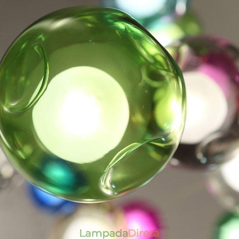 Lustre moderno de cristal com pingente de bola de cristal colorido (estilo colorido, entre em contato conosco)
