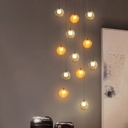 Lustre moderno de cristal com pingente de bola de cristal colorido (estilo colorido, entre em contato conosco)