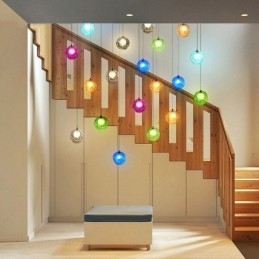 Lustre moderno de cristal com pingente de bola de cristal colorido (estilo colorido, entre em contato conosco)