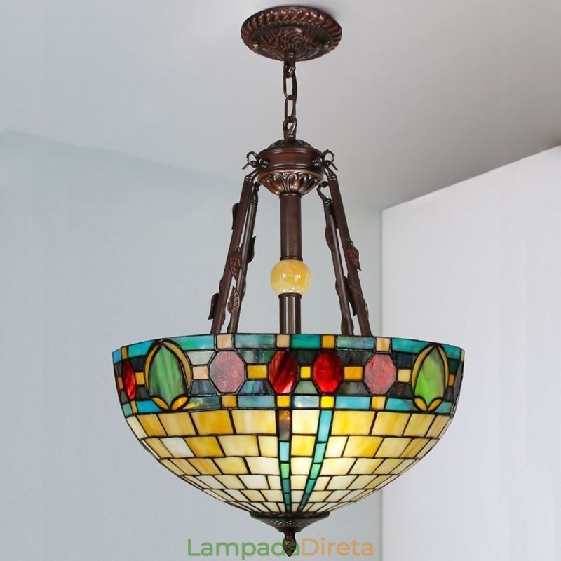 Luminária pendente de vidro colorido Luminária pendente decorativa