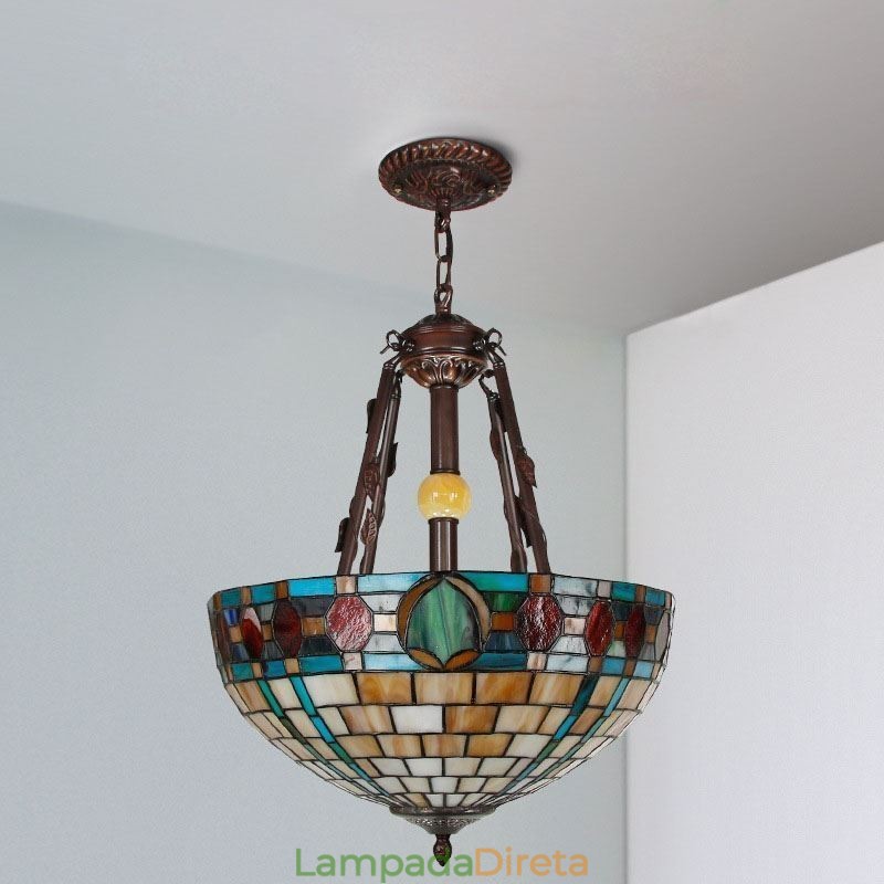 Luminária pendente de vidro colorido Luminária pendente decorativa