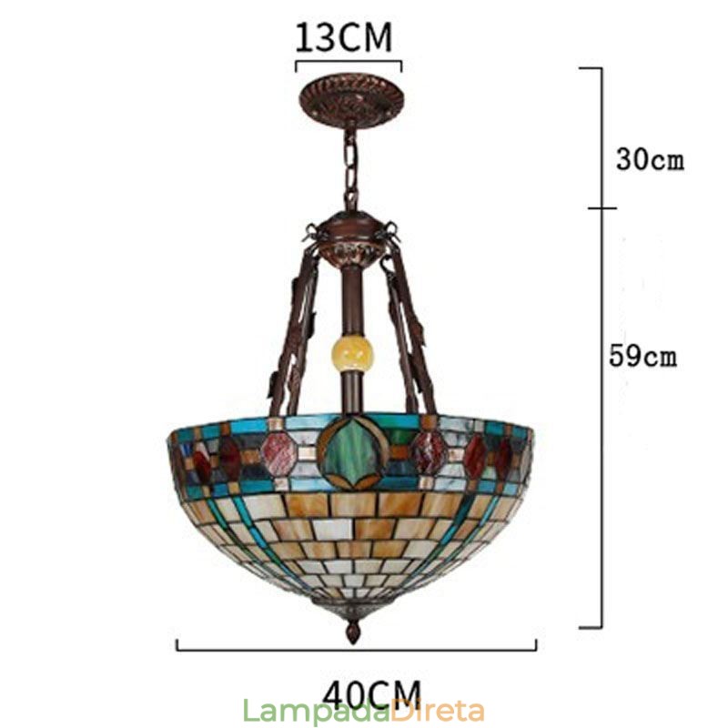 Luminária pendente de vidro colorido Luminária pendente decorativa