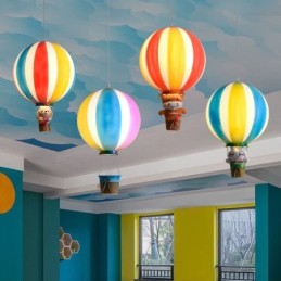 Luminária pendente colorida de balão de ar quente em acrílico para decoração