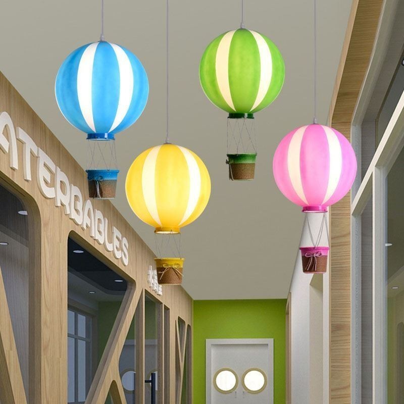 Luminária pendente colorida de balão de ar quente em acrílico para decoração