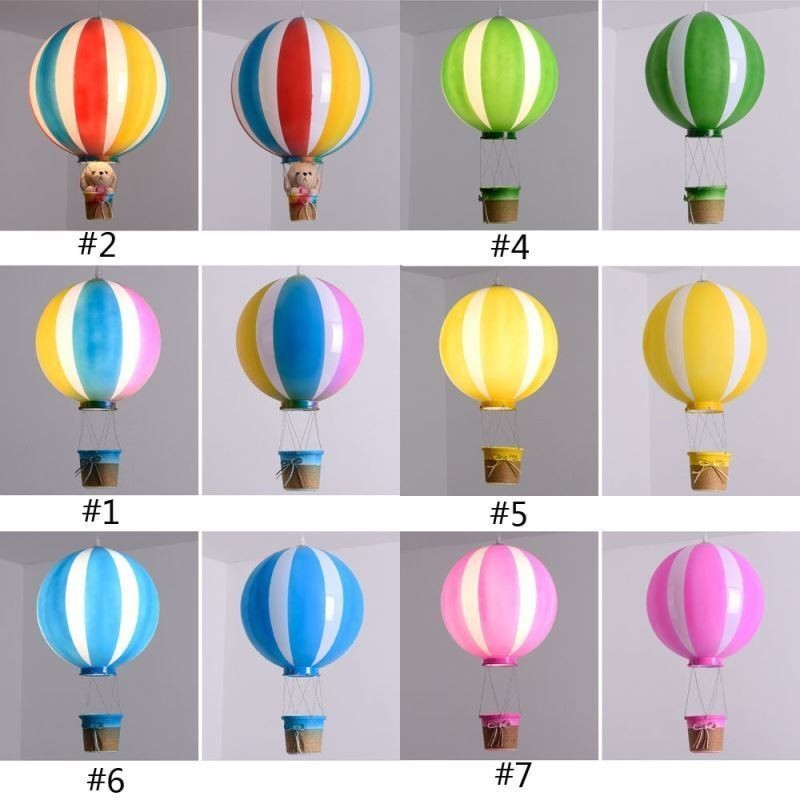 Luminária pendente colorida de balão de ar quente em acrílico para decoração