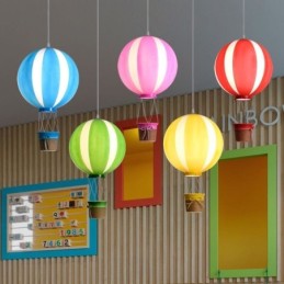 Luminária pendente colorida de balão de ar quente em acrílico para decoração