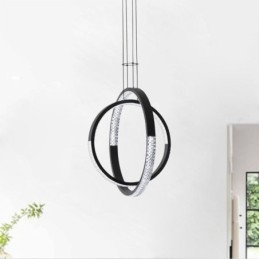 Lustre moderno 2 anéis pingente iluminação jantar
