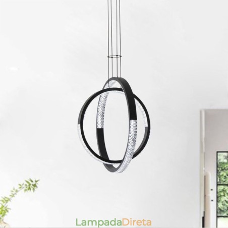 Lustre moderno 2 anéis pingente iluminação jantar Lustre moderno 2 anéis pingente iluminação jantar