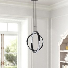 Lustre moderno 2 anéis pingente iluminação jantar