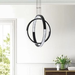 Lustre moderno 2 anéis pingente iluminação jantar
