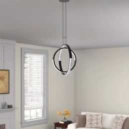 Lustre moderno 2 anéis pingente iluminação jantar