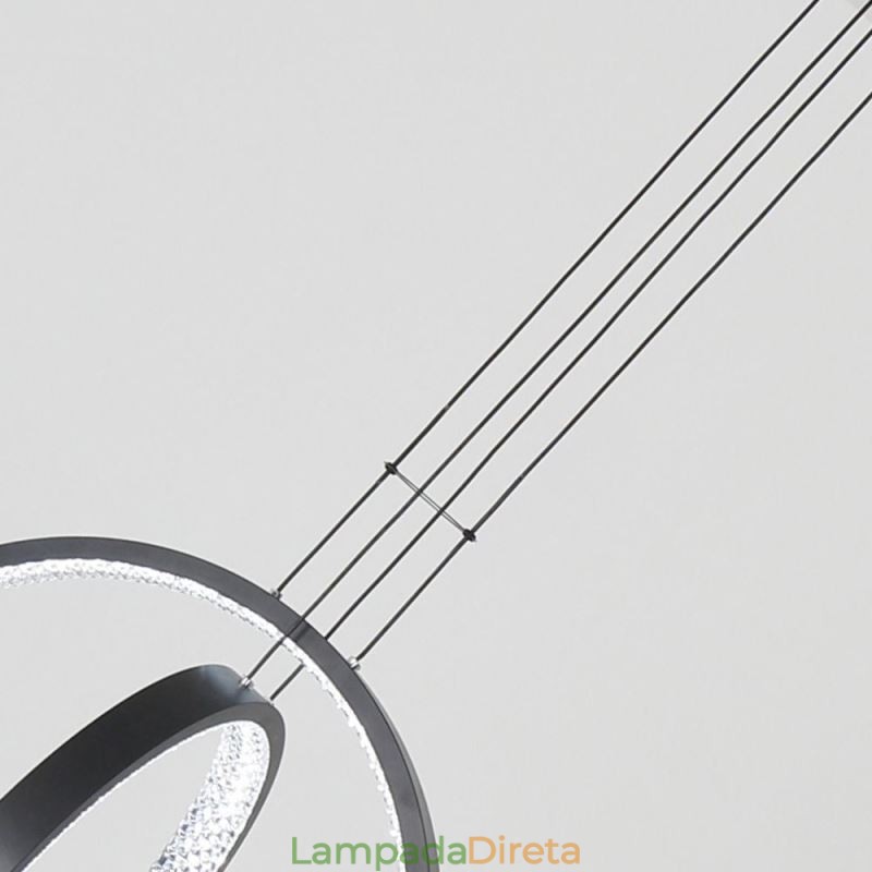 Lustre moderno 2 anéis pingente iluminação jantar