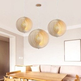 Lustre moderno de bola redonda luminária pendente de tília