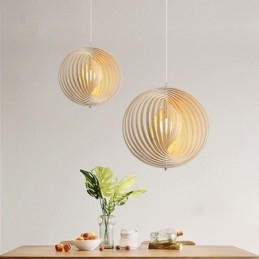 Lustre moderno de bola redonda luminária pendente de tília