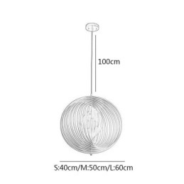 Lustre moderno de bola redonda luminária pendente de tília