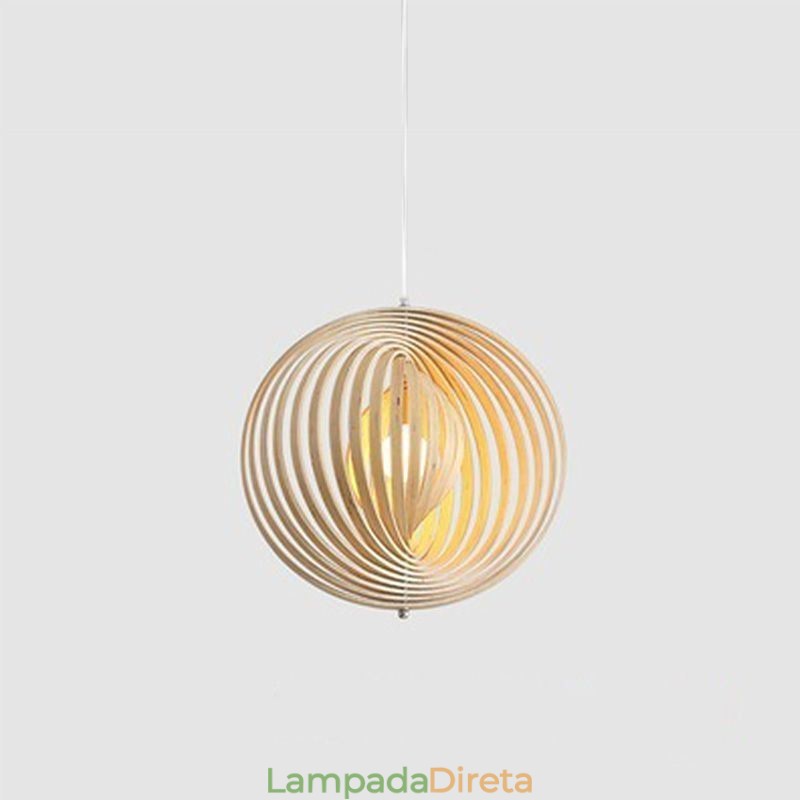 Lustre moderno de bola redonda luminária pendente de tília