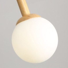 Luminária pendente japonesa de madeira, luminária nórdica de vidro