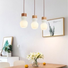 Luminária pendente de vidro japonesa, decoração criativa, luz suspensa