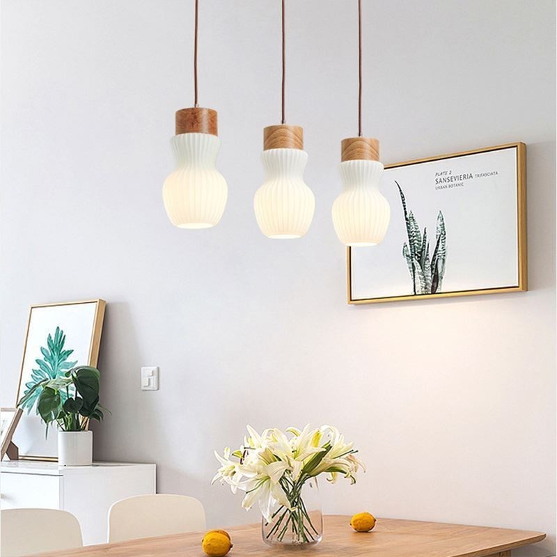 Luminária pendente de vidro japonesa, decoração criativa, luz suspensa