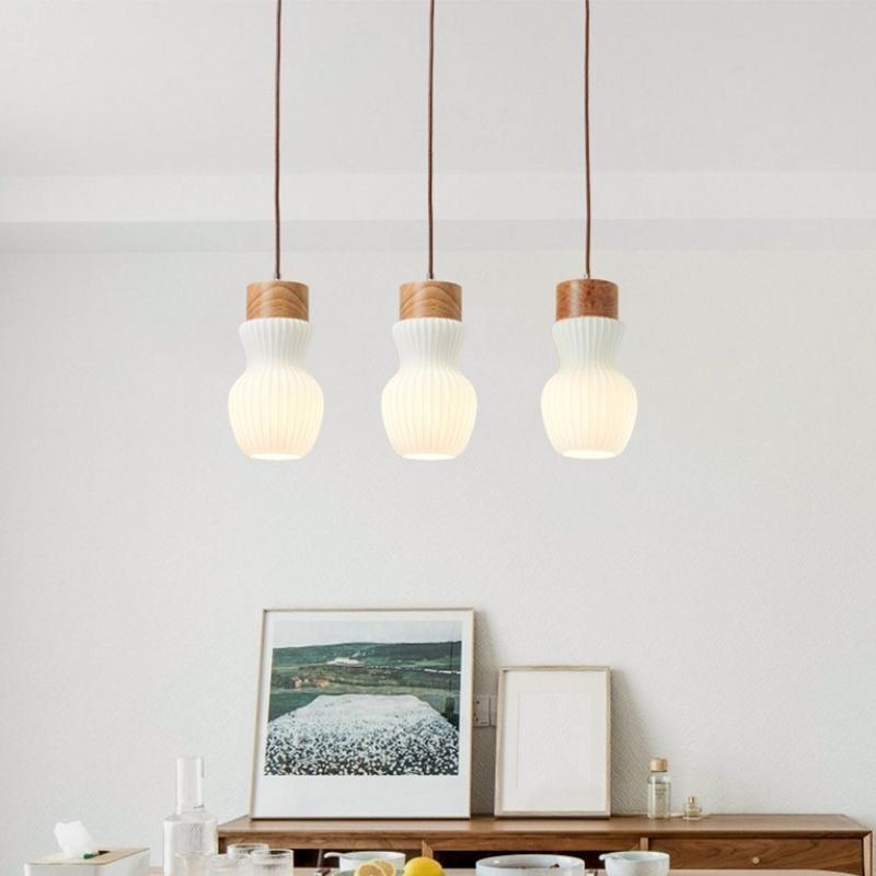 Luminária pendente de vidro japonesa, decoração criativa, luz suspensa