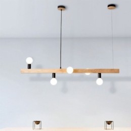 Lustre de Molécula de Luz Pendente de Madeira Japonesa