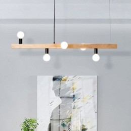 Lustre de Molécula de Luz Pendente de Madeira Japonesa
