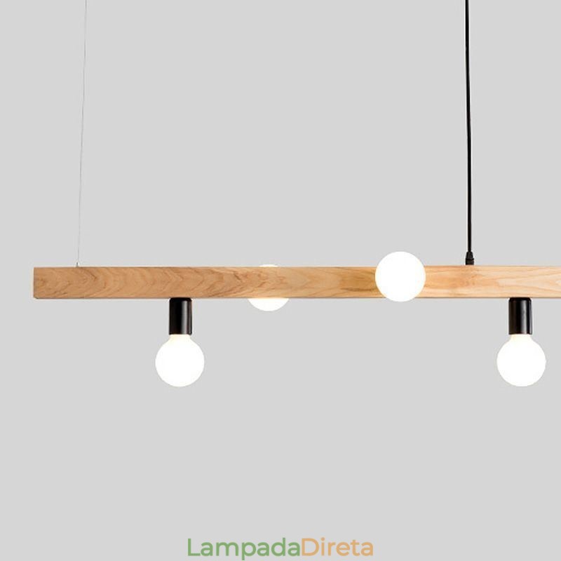 Lustre de Molécula de Luz Pendente de Madeira Japonesa