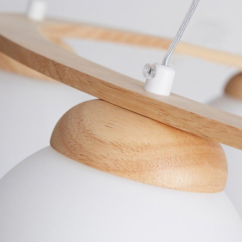 Lustre de madeira japonês Molecule Pendant Light