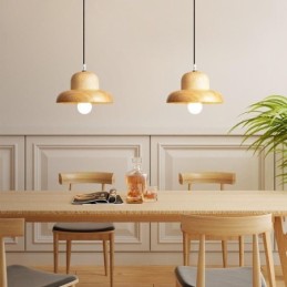Luz pendente de madeira japonesa Chapéu Luz suspensa