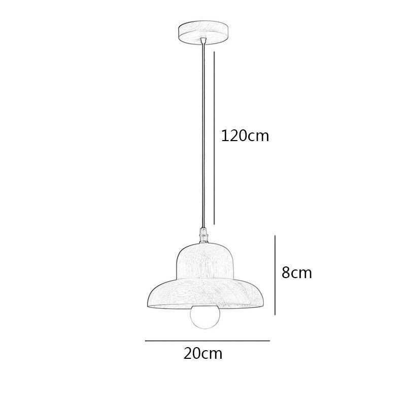 Luz pendente de madeira japonesa Chapéu Luz suspensa