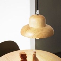 Luz pendente de madeira japonesa Chapéu Luz suspensa