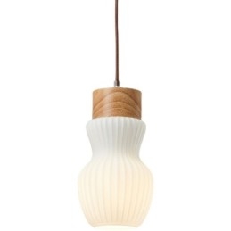 Luminária pendente de madeira japonesa, chaleira de vidro, luminária suspensa