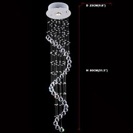 Lustre de cristal pendente, iluminação, 1 luz, canpoy prateado, transparente, k9, cristal, hélice, teto, lâmpadas, h80cm