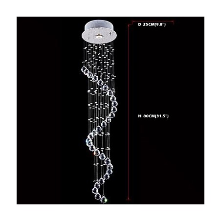 Lustre de cristal pendente, iluminação, 1 luz, canpoy prateado, transparente, k9, cristal, hélice, teto, lâmpadas, h80cm Lustre de cristal pendente, iluminação, 1 luz, canpoy prateado, transparente, k9, cristal, hélice, teto, lâmpadas, h80cm