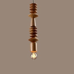 Lustre Mini Estilo Tradicional Clássico Madeira Bambu