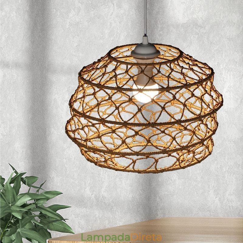 Moderna Pastoral Pendant Light Criativa Rattan Hanging Light Com Abajur Dobrável