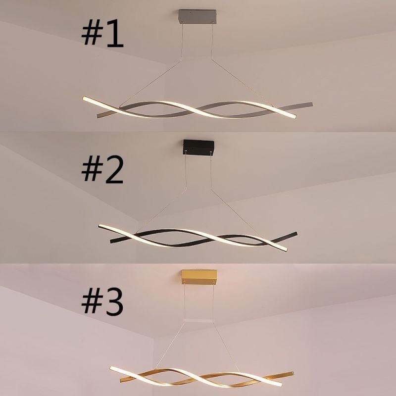 Luminária pendente moderna com design de torção, luminária suspensa para jantar