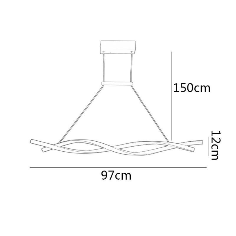 Luminária pendente moderna com design de torção, luminária suspensa para jantar