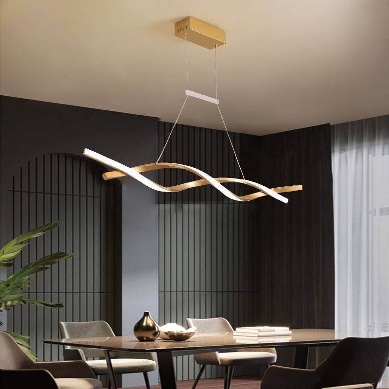 Luminária pendente moderna com design de torção, luminária suspensa para jantar
