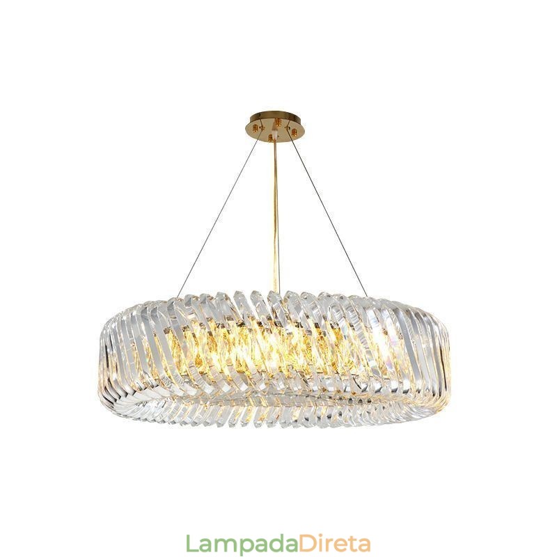 Luminária pendente europeia redonda de vidro para decoração