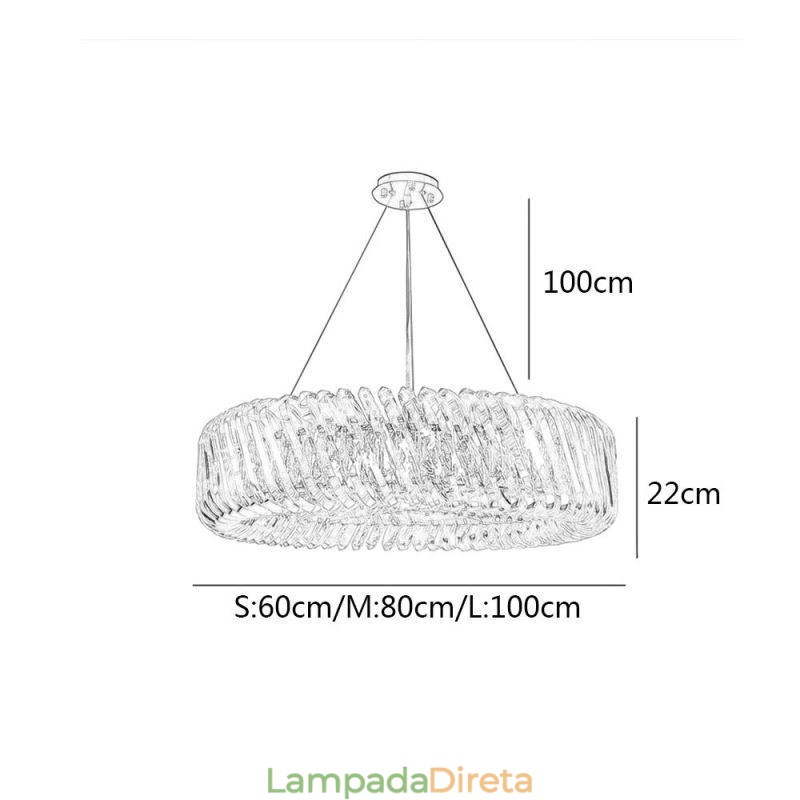 Luminária pendente europeia redonda de vidro para decoração