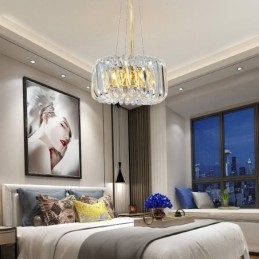 Luminária pendente europeia redonda de vidro para decoração