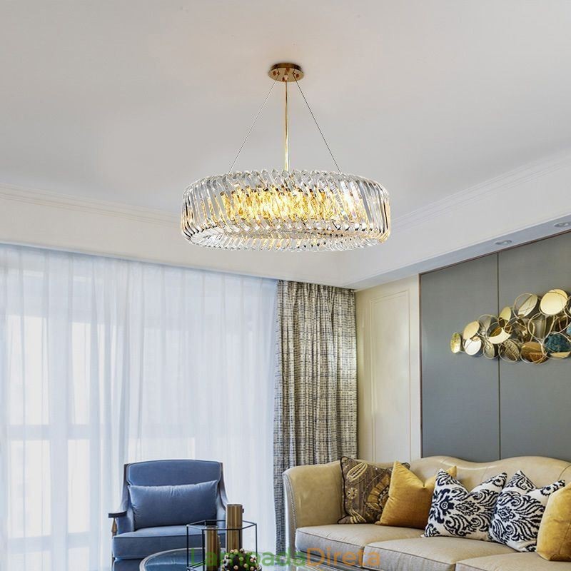 Luminária pendente europeia redonda de vidro para decoração