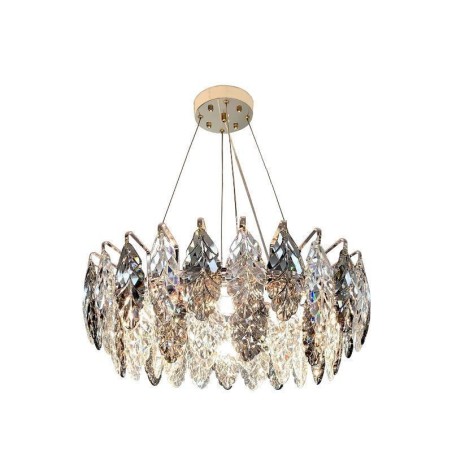 Lustre europeu de ferro com pingente e folha de vidro criativo Lustre europeu de ferro com pingente e folha de vidro criativo