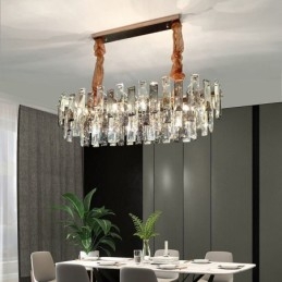 Lustre de vidro europeu, luminárias pendentes ovais