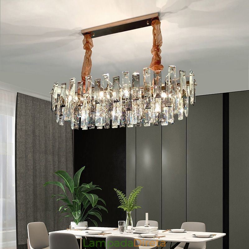 Lustre de vidro europeu, luminárias pendentes ovais