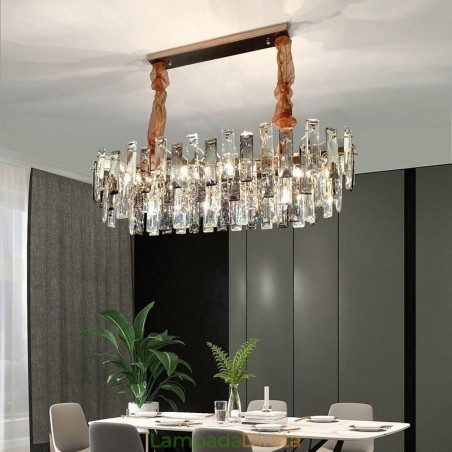 Lustre de vidro europeu, luminárias pendentes ovais Lustre de vidro europeu, luminárias pendentes ovais
