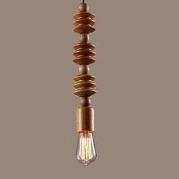 Lustre Mini Estilo Tradicional Clássico Madeira Bambu