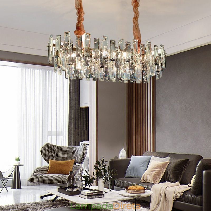 Lustre de vidro europeu, luminárias pendentes ovais