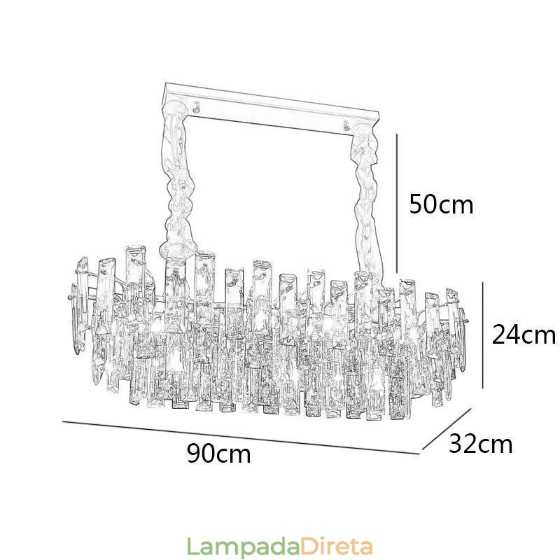 Lustre de vidro europeu, luminárias pendentes ovais
